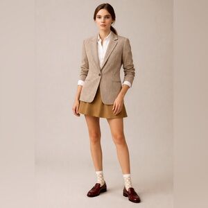 Carolina Herrera Pinstripe Blazer Beige Brown made in Italy Tailored Size 8